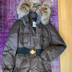 Moncler Brown Winter Coat (detachable) Fox Collar